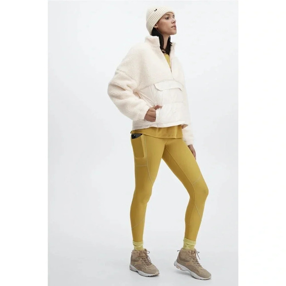 FABLETICS Nelly Mixed Media Half Zip Cream Size Large - Picture 3 of 16